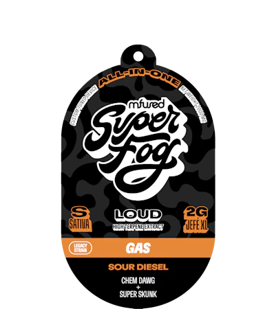 Super Fog Loud Sour Diesel Disposable Vape 2g