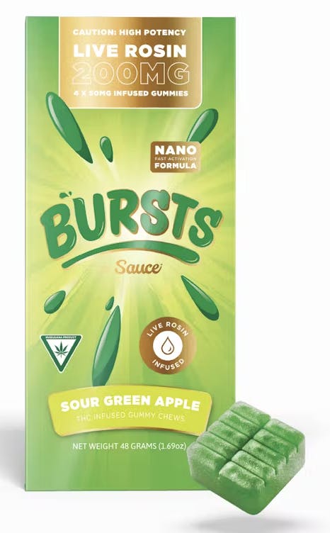 Product: Sauce | Live Rosin Gummies - 200mg - Sour Green Apple