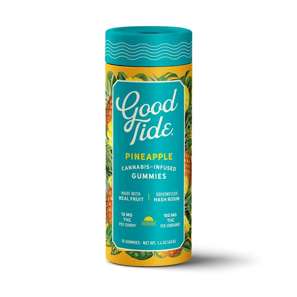 Good Tide | Pineapple | Hash Rosin Gummies 10 Pack | 100mg