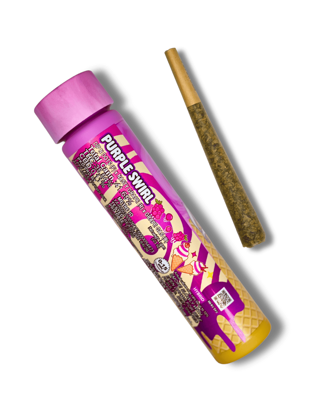 Ice Kream Hash Co. - Rosin Infused Preroll - (1g) - **PURPLE SWIRL** (2/$32)