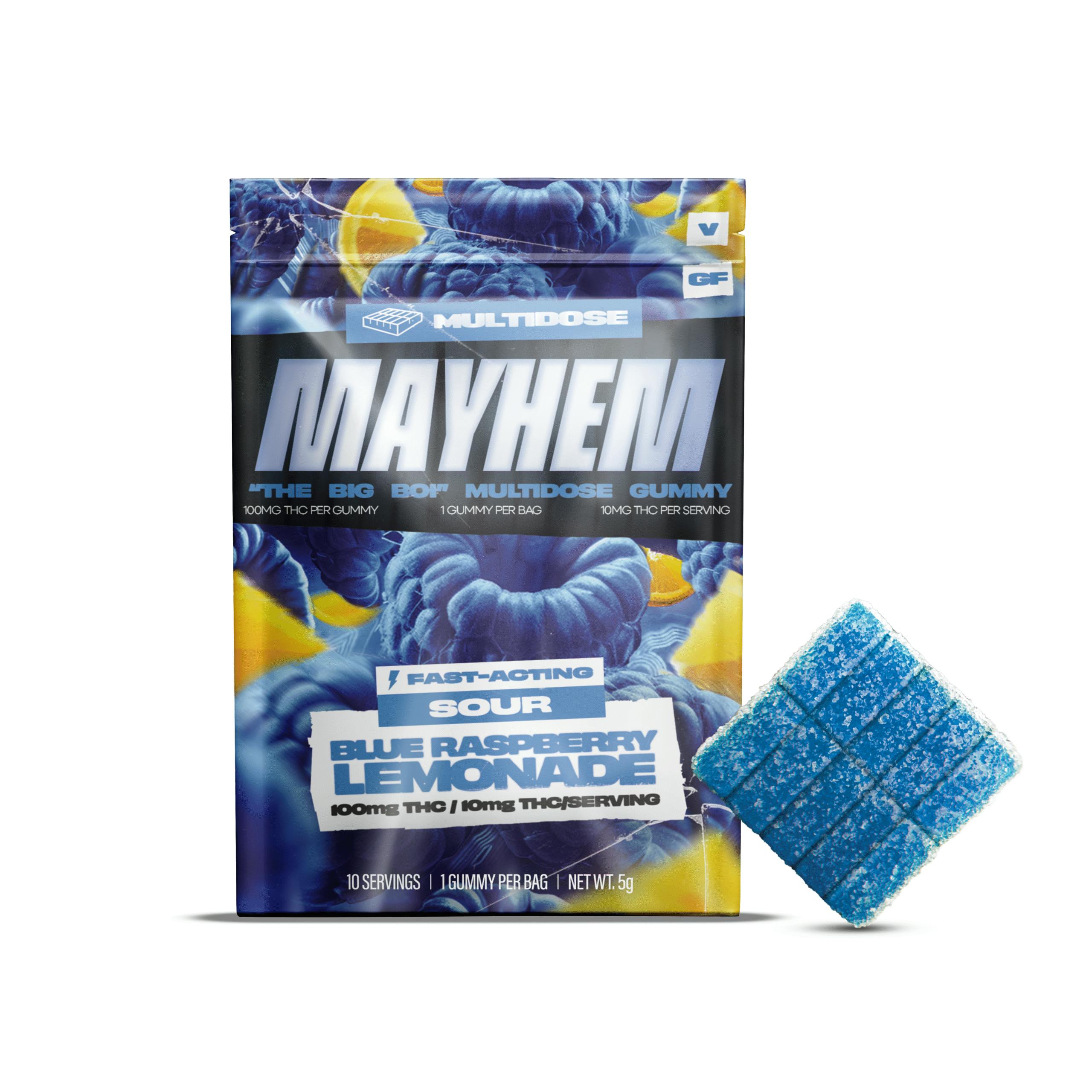 Edibles | Mayhem | Sour Blue Raspberry Lemonade | 100mg