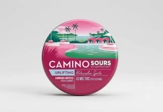 Camino Gummies Sours Uplifting - Watermelon Spritz 10pk/100mg (sativa hybrid, 2.8g)