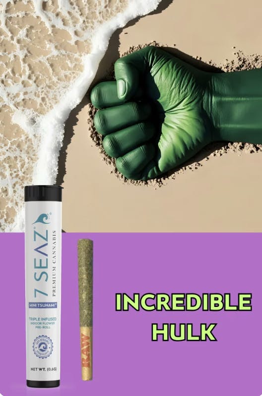 Product Infused Preroll Mini Tsunami | Incredible Hulk (H) | 0.6g | 7 Seaz