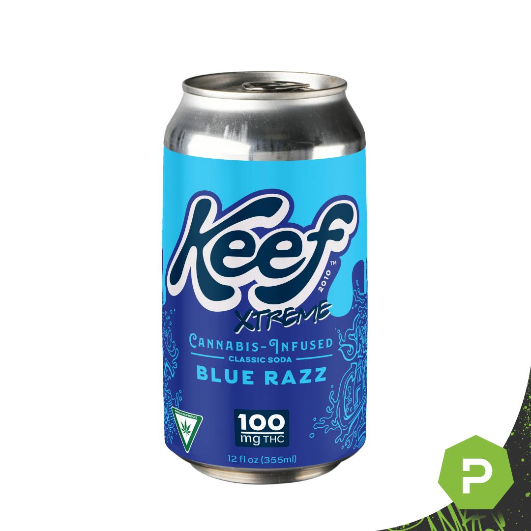 Keef Keef | 100mg Soda | Blue Razz Xtreme - Puff Cannabis Dispensary in MI