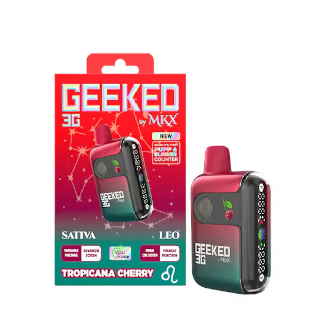 MKX Oil Co. MKX Oil Co Geeked Disposable Leo - Tropicana Cherry 3g (sativa hybrid, disposables)