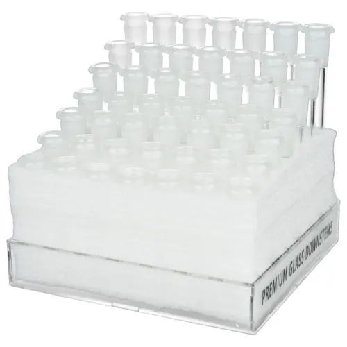 Glass Downstems & Acrylic Display | 14mm F | Assorted Sizes | 49ct Display-1
