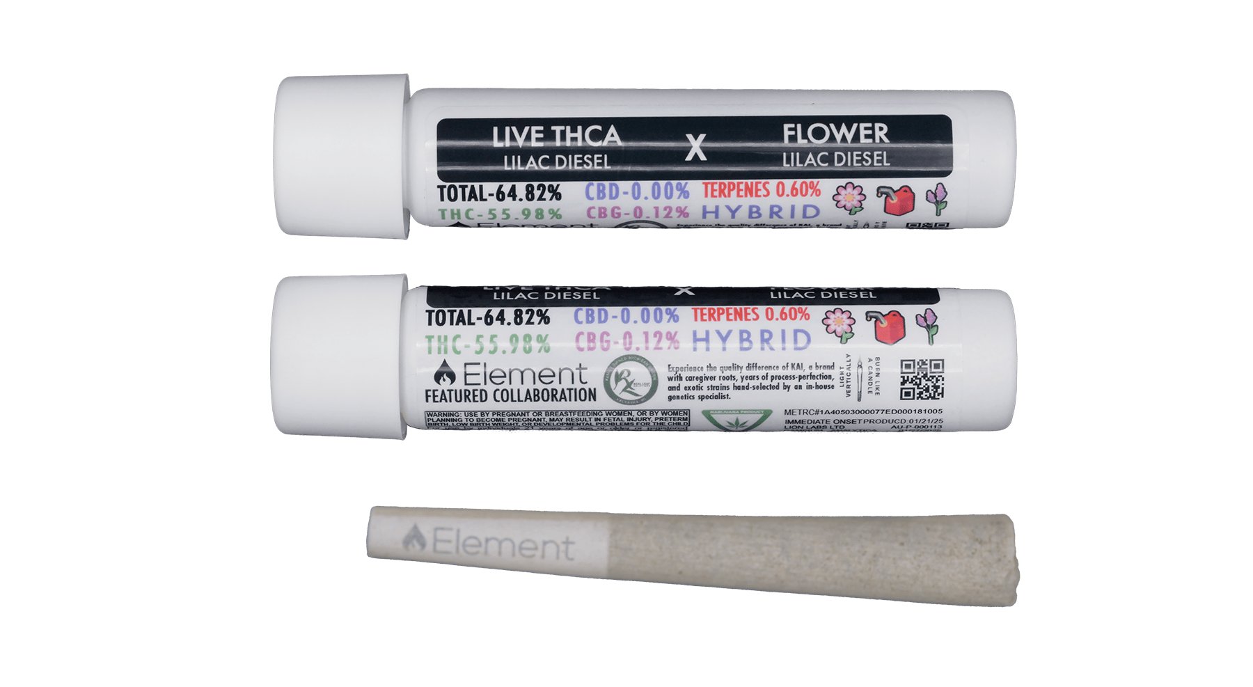 Element - Lunar Lemon x Lilac Diesel - 1g THCA Preroll
