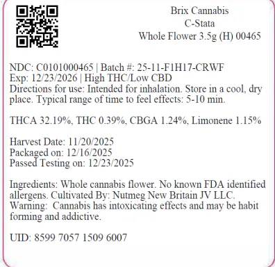 C-Stata Whole Flower T28.62 (00465) | Still River Wellness