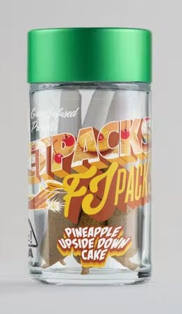 Pineapple Upside Down Cake | Infused Pre roll | 5 Pack | Indica | Jetpacks