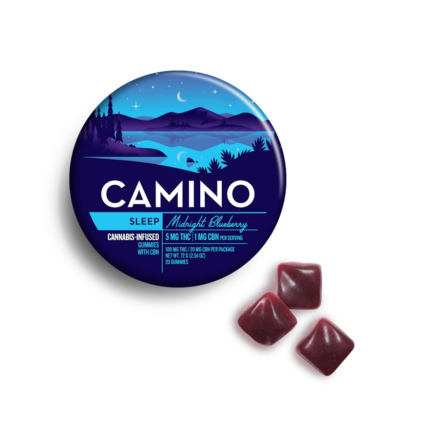 Camino 'Sleep' Midnight Blueberry CBN Gummies [20pk] (100mg THC: 20mg CBN)
