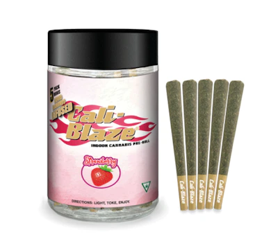 Cali-Blaze - 5-Pack .7g Infused Prerolls - Strawberry