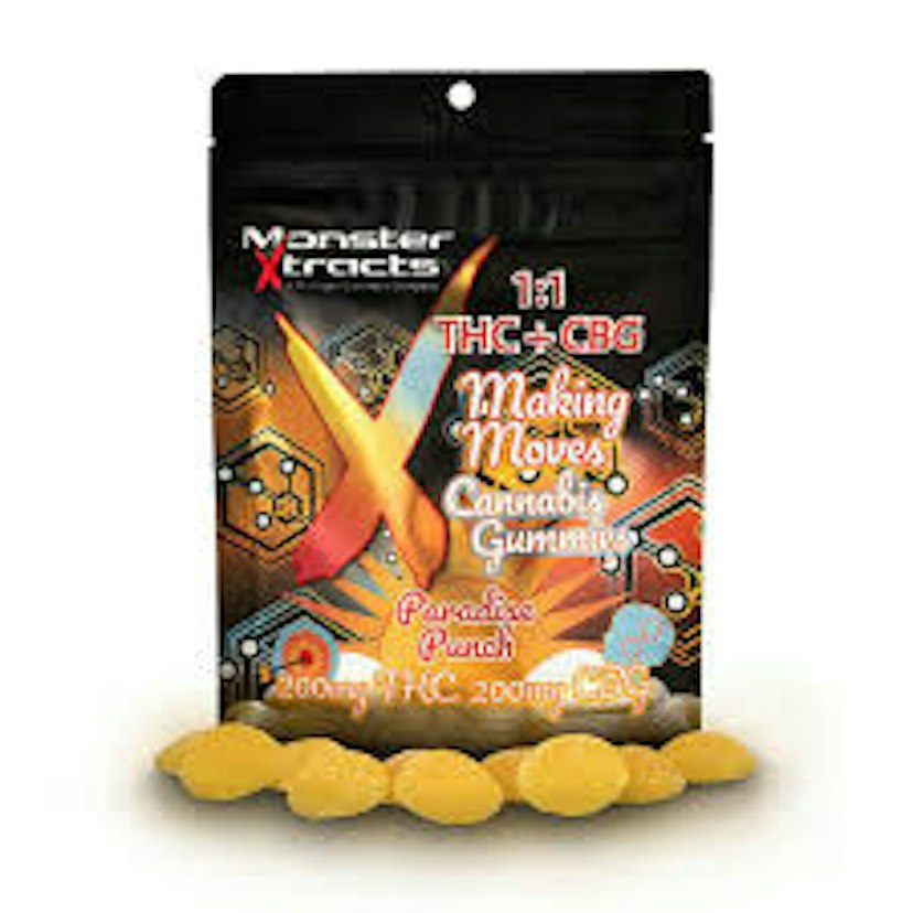 Monster Xtracts - Paradise Punch THC:CBG Gummies 200mg