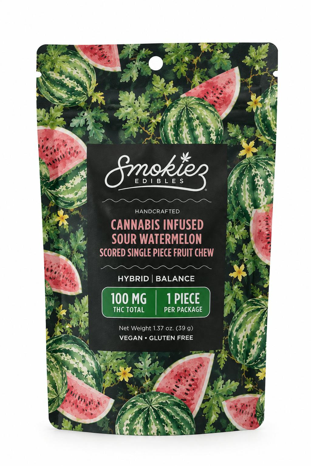 Smokiez | Sour Watermelon | Fruit Chews | 100mg 1 Piece