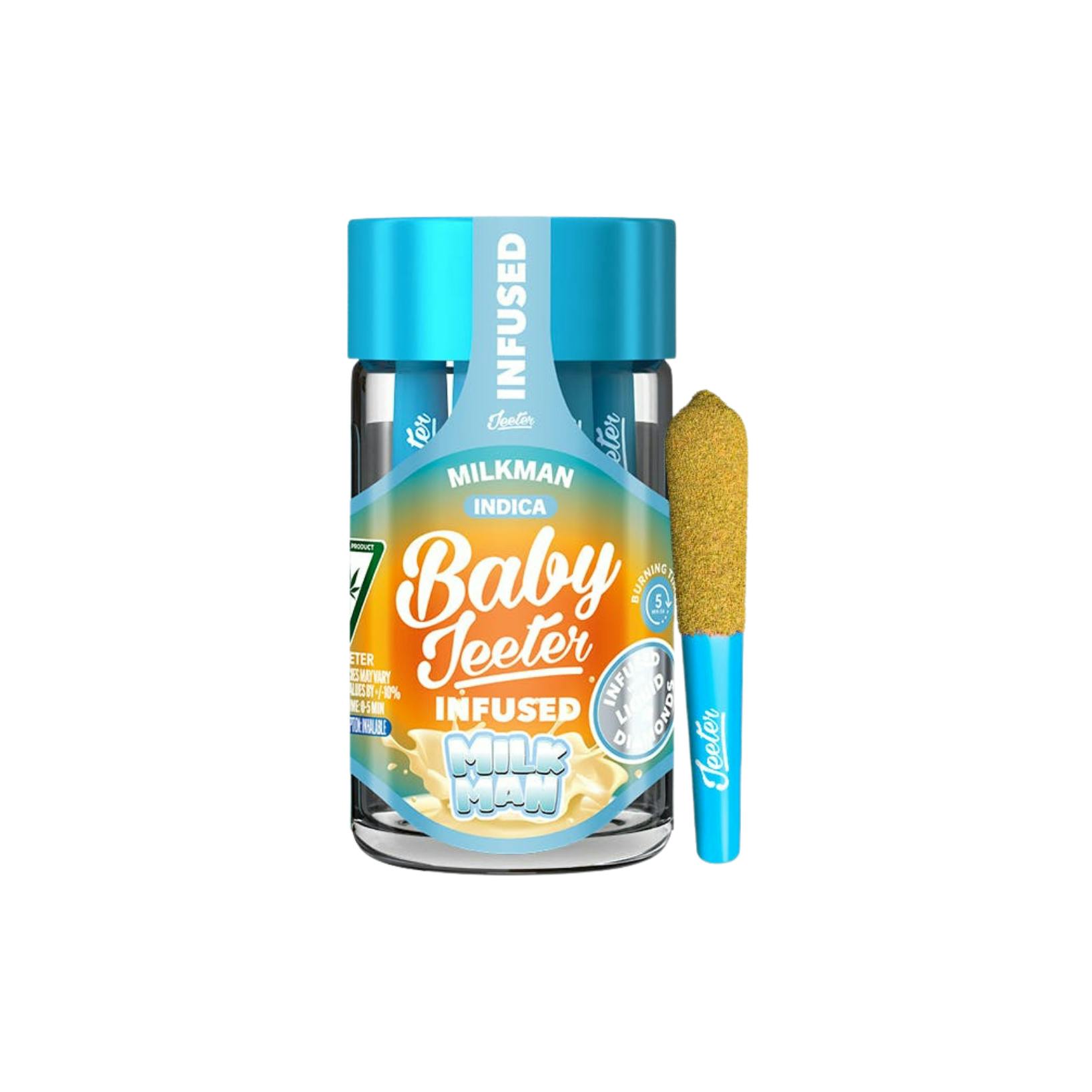 Jeeter - Milkman Quad Infused Baby Prerolls 5pk - 2.5gJeeterIndicaTHC: 35.07%TERPS: 1.92%4th of July Weekend! Spend $150 get $25 Off+6