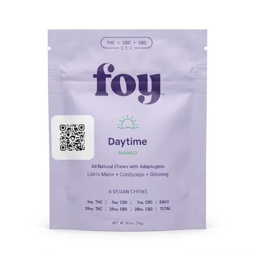 foy | Daytime | Mango | 1:1:1 THC / CBD / CBG Gummies | 4pk-2