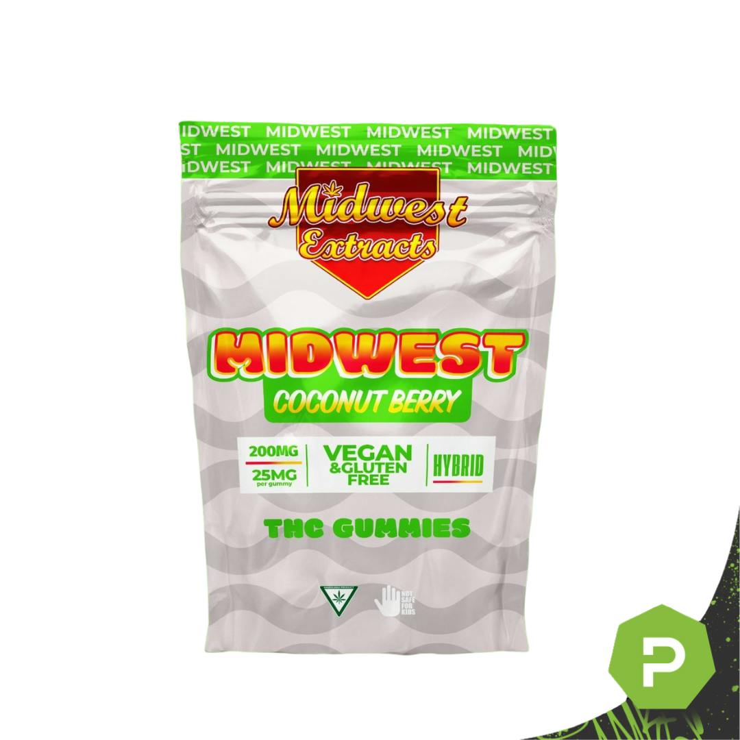 Midwest Extracts Coconut Berry | 200mg Gummies - Puff Cannabis