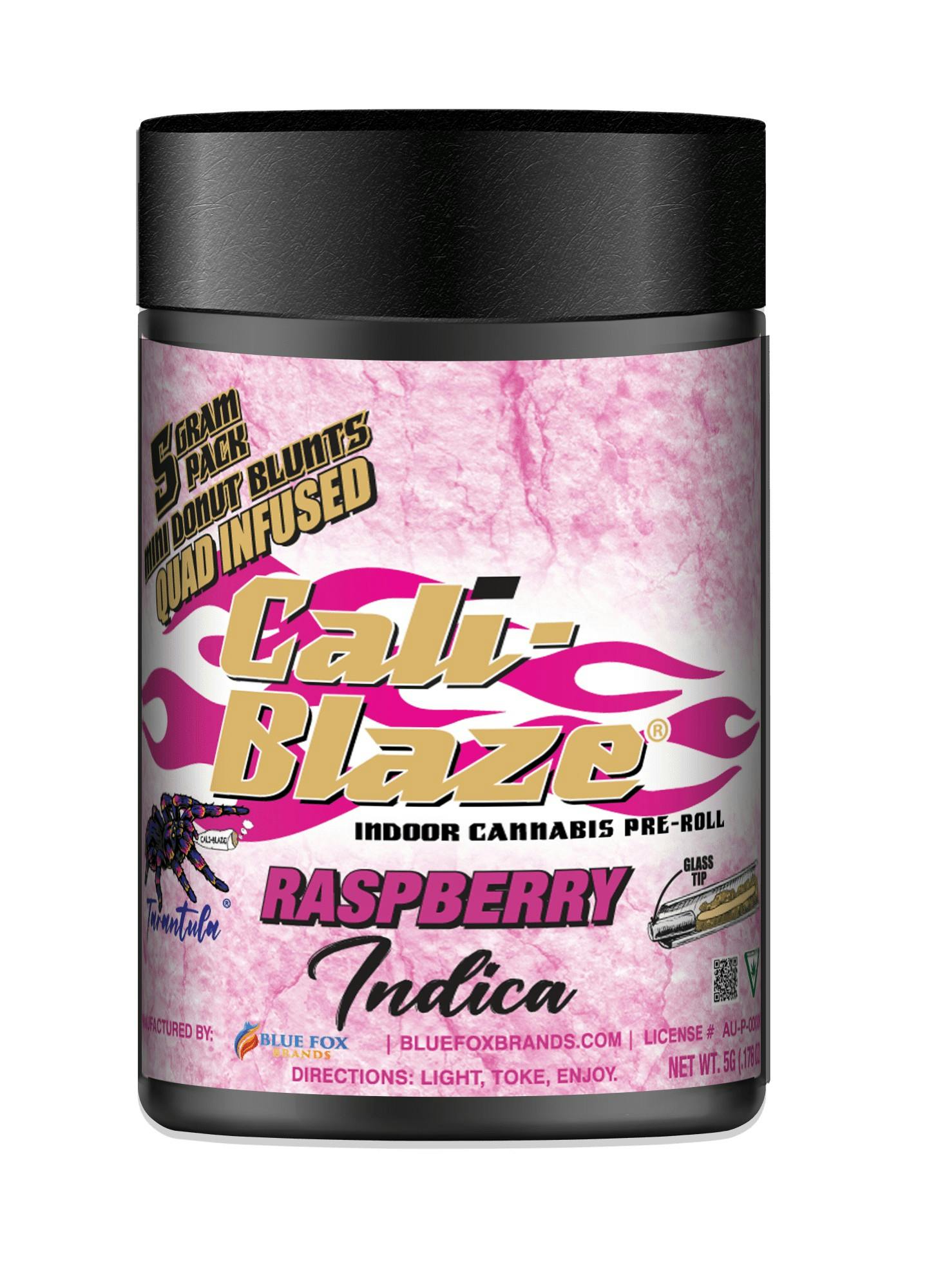 Cali-Blaze CALI BLAZE | RASPBERRY | INFUSED MINI BLUNTS | 5PK INDICA — PRE_ROLLS