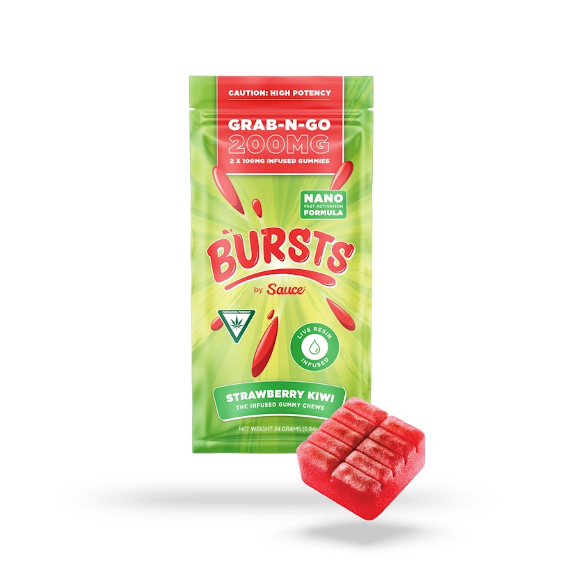 Sauce Bursts | 200mg Live Resin Gummies | Strawberry Kiwi