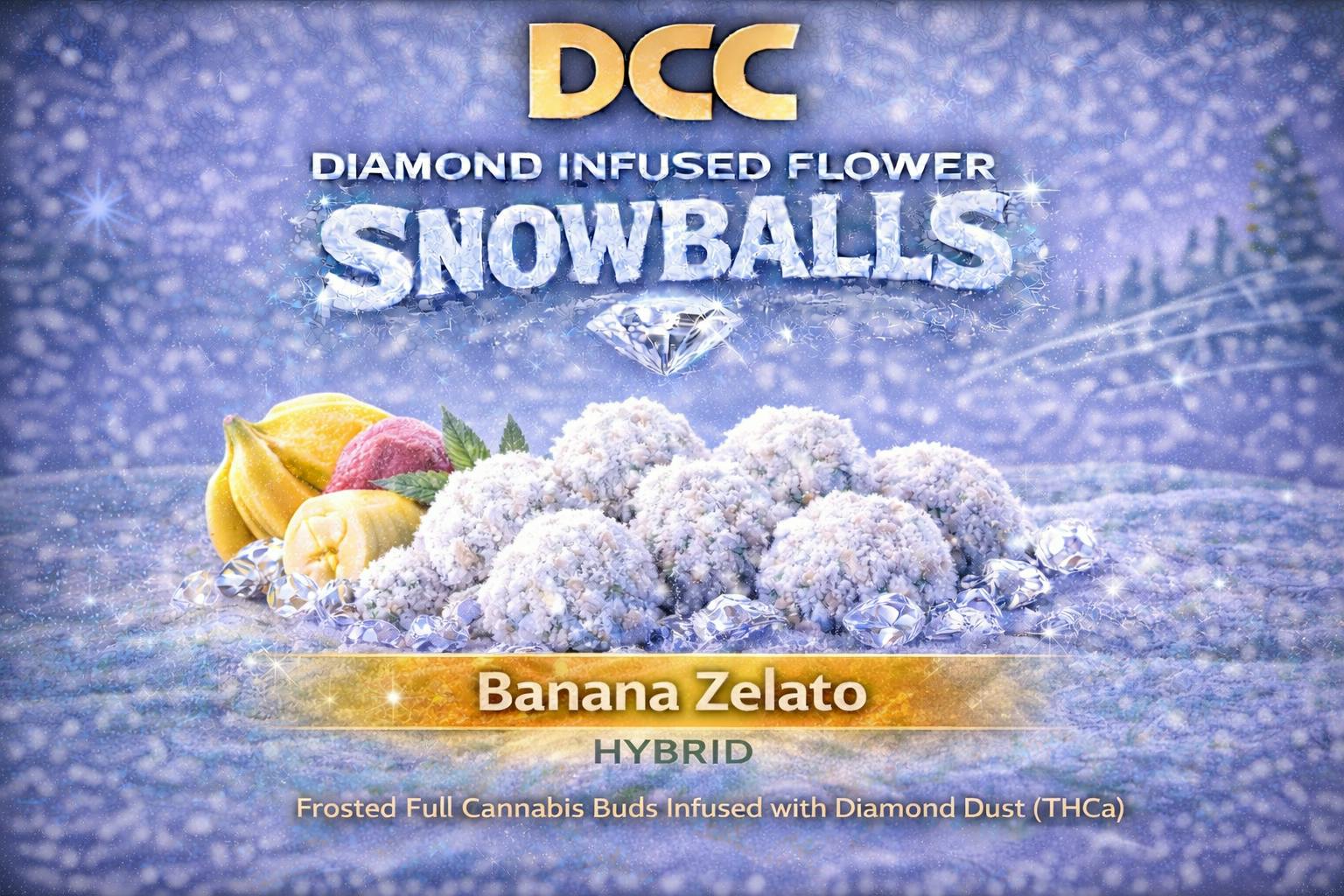 DCC Banana Zelato Diamond Infused Flower Snowballs 3.5g | Apothca