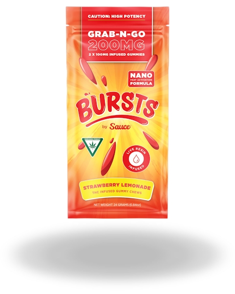 Sauce | Bursts Strawberry Lemonade Live Resin Gummies 2pk | 200mg