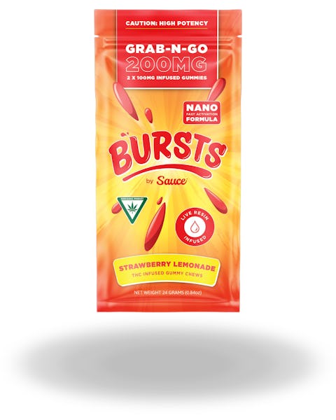 Product: Sauce | Bursts Strawberry Lemonade Live Resin Gummies 2pk | 200mg