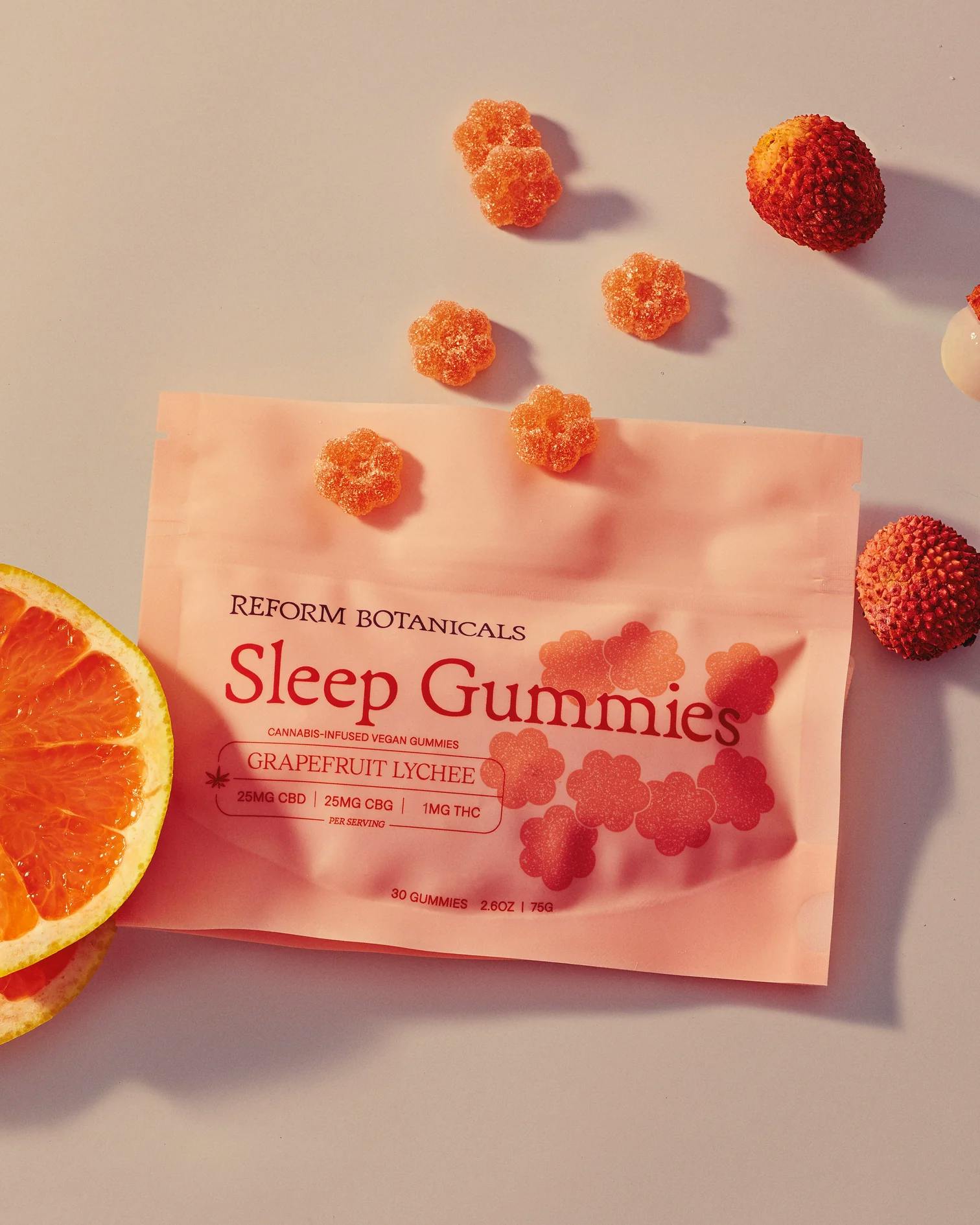 Reform Botanicals | Grapefruit Lychee (SLEEP) | CBD Gummies | 30pk | 750mg