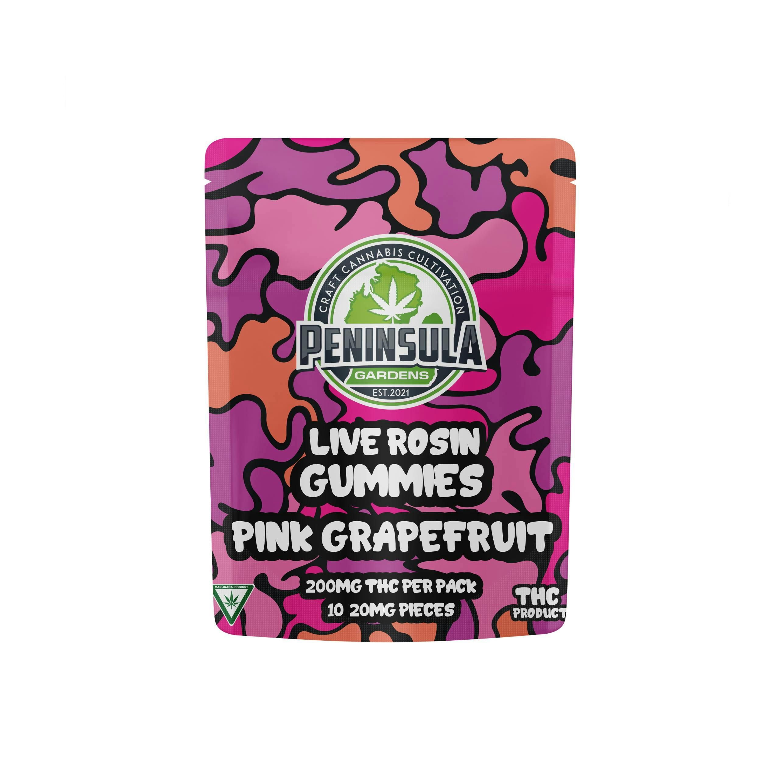 Peninsula Gardens PENINSULA GARDENS | GRAPEFRUIT | LIVE ROSIN GUMMIES | 200MG — EDIBLES
