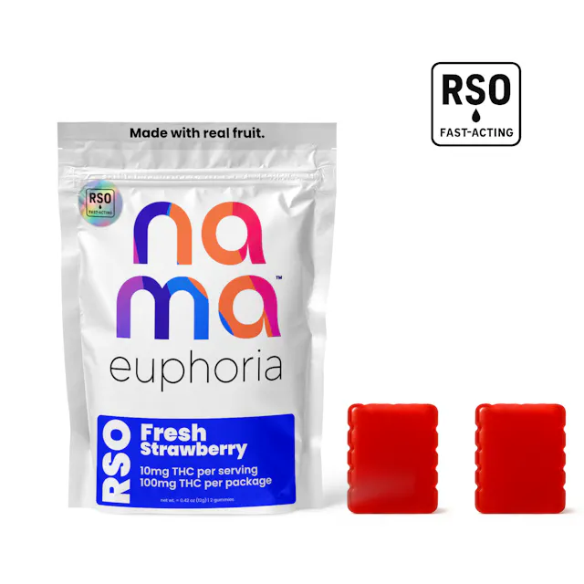 Nama Euphoria Gummies Fresh Strawberry 2pk/100mg (sativa hybrid, 2.8g)