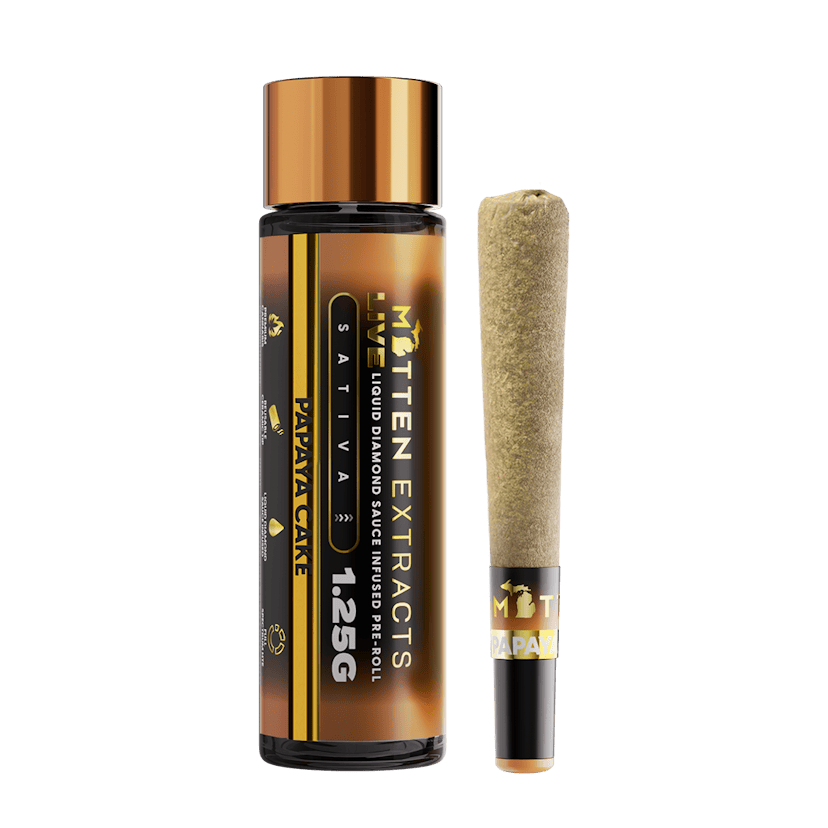 Mitten Extracts 1.25g Live Sauce Infused Preroll Papaya Cake