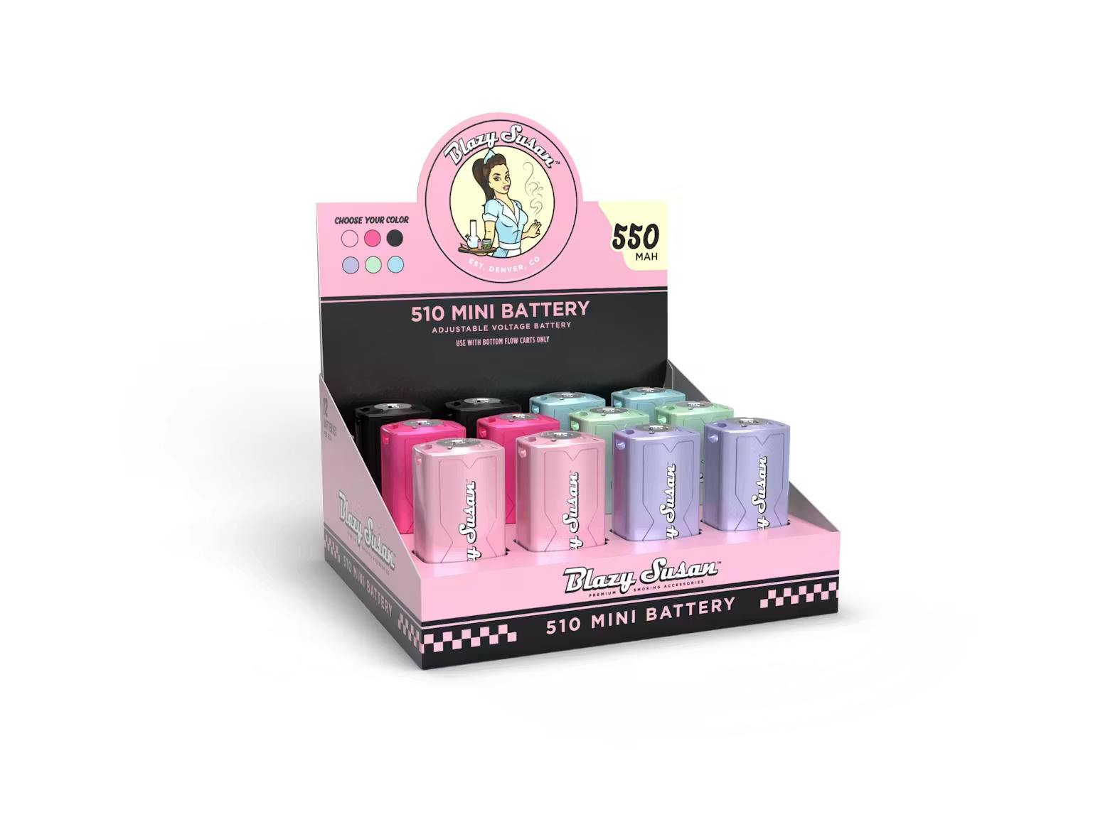 blazy susan vape battery MINI 510 ASSORTED COLORS Choose your Nicotine Strength:10mg rechargeable disposable Dubai Blue Dream (S) 1g