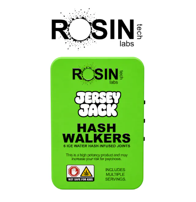 Rosin Tech Labs Hash Walkers Jersey Jack 6pk/3g (sativa hybrid, infused pre roll packs)