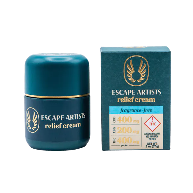 Escape Artists Relief Cream Fragrance Free 2 CBD : 1 CBG : 2 THC 400mg (hybrid, lotions, 11.2g)