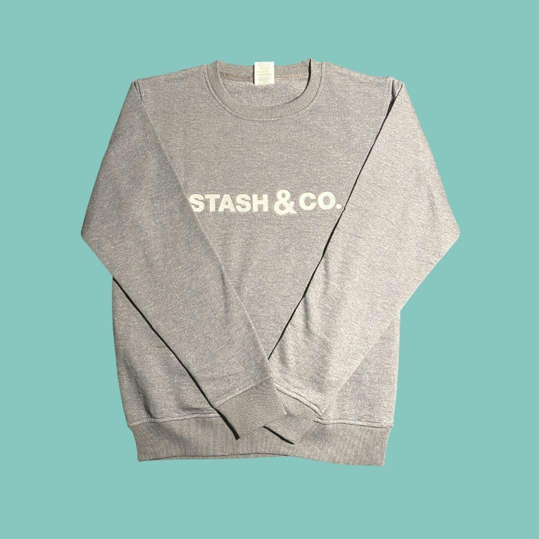 Stash Embroidered Crew Neck Grey - S | Stash & Co – Merivale Road