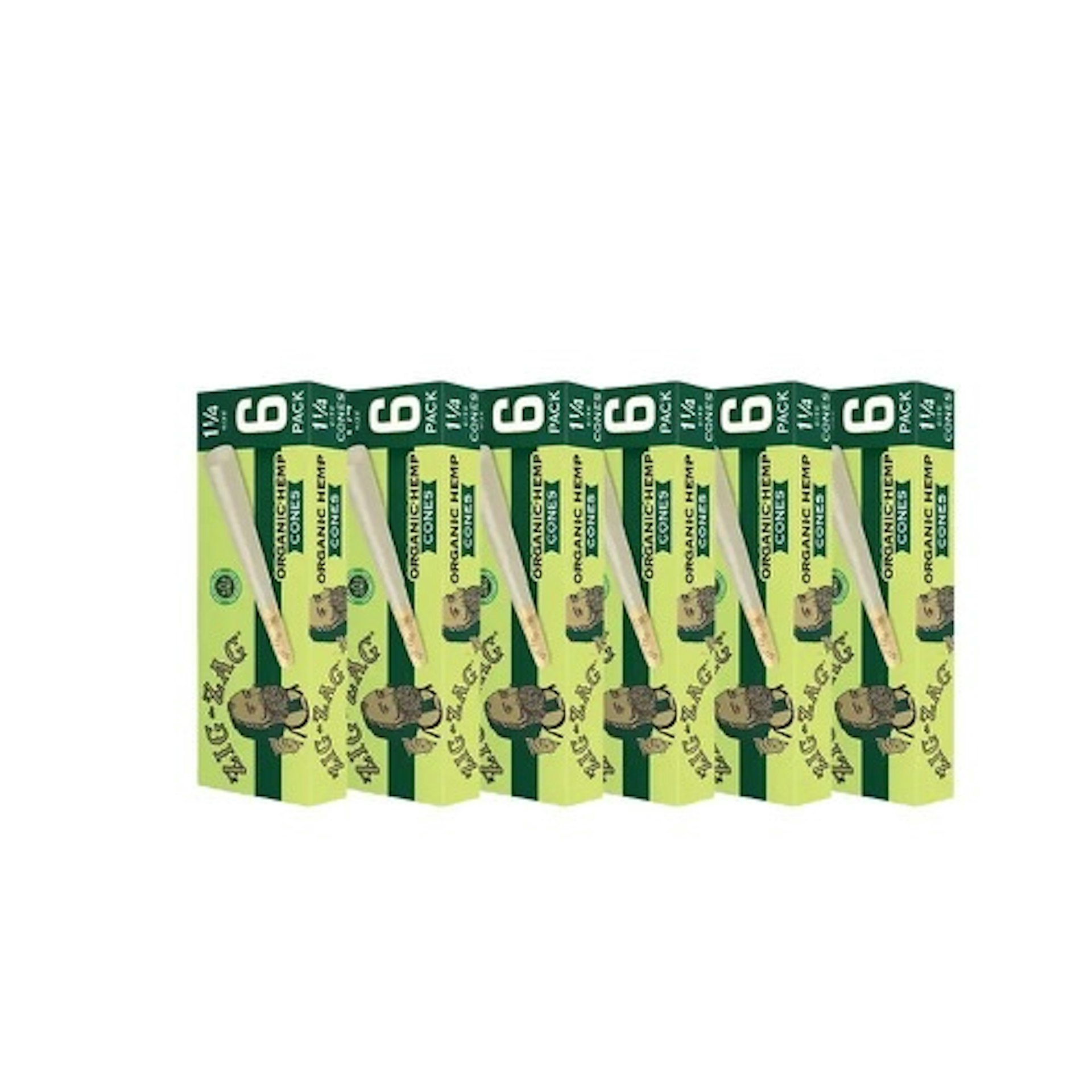 Zig Zag Cones Organic Hemp 1 1/4 6pk