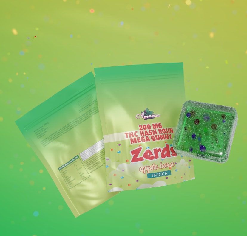 Amnesia | 200mg Hash Rosin Gummies 5pk | Apple Burst