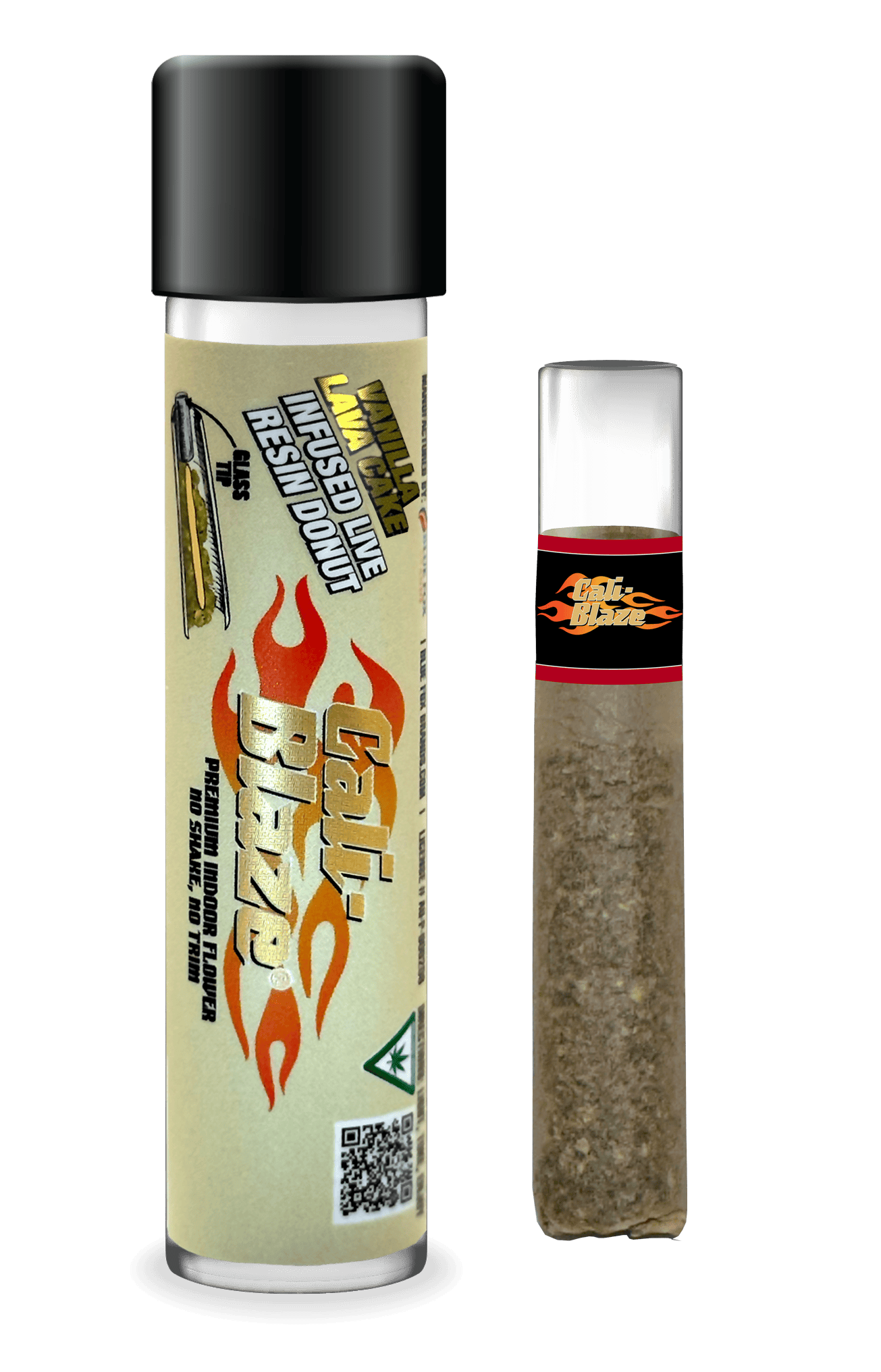 Product: Cali-Blaze Donut | Vanilla Lava Cake | Live Resin Infused Preroll - 1.2g