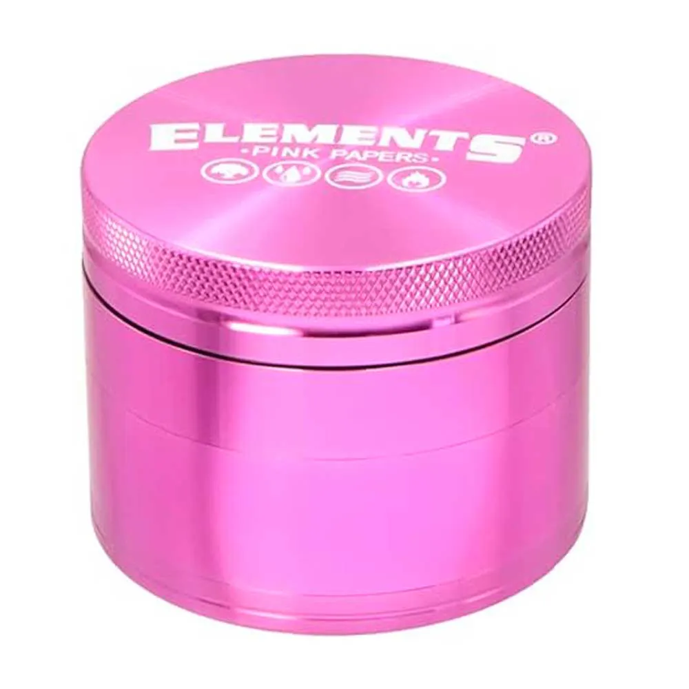 Elements Pink Aluminum 4pc Grinder at Grass Roots Marijuana South