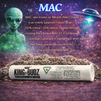 KOB - 1g Preroll - MAC - PRE_ROLLS by King of Budz at King of Budz