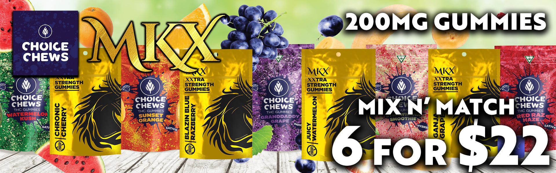 MKX + CHOICE CHEWS 200MG Gummies - 6 for $22