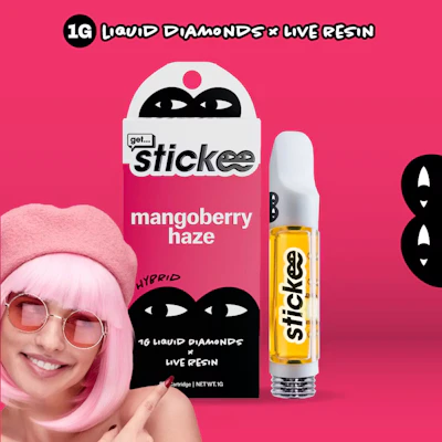Stickee - 1g Live Resin Cart - Mangoberry Haze - CARTRIDGES by Stickee at King of Budz