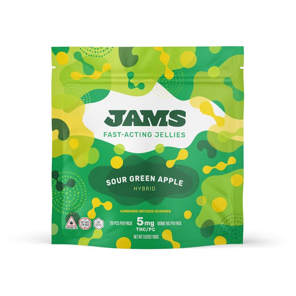 Sour Green Apple | 100mg | Jelly Gummies | JAMS