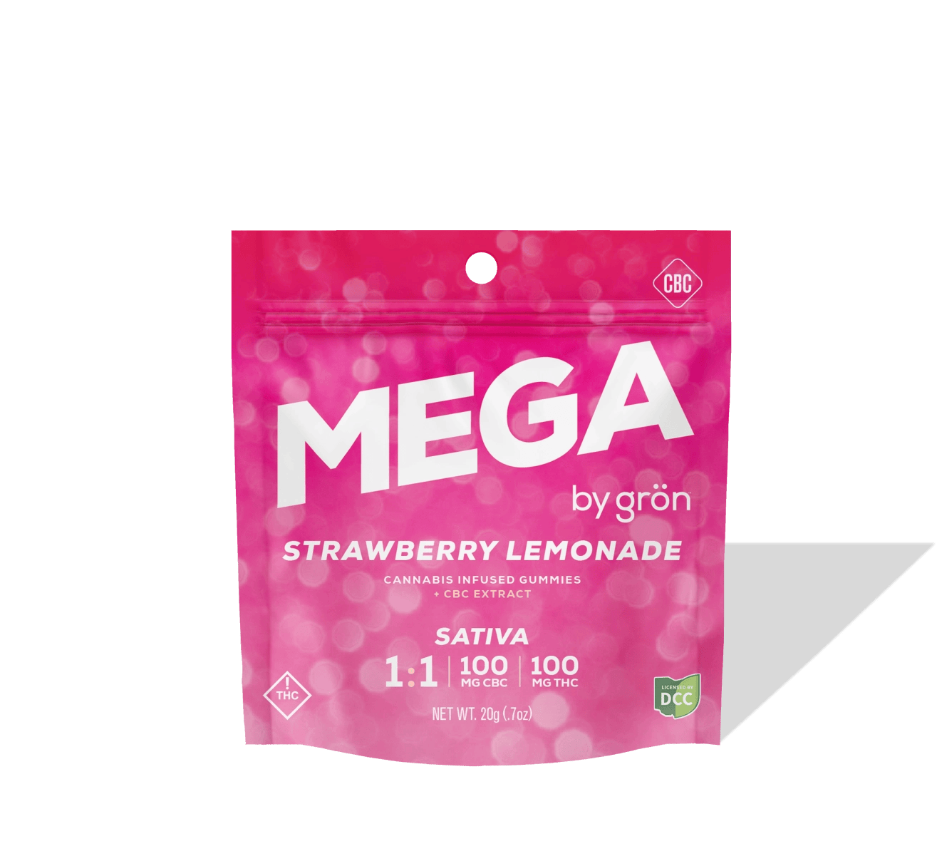 Gron Strawberry Lemonade 1:1 CBC:THC 100mg Mega Pearl