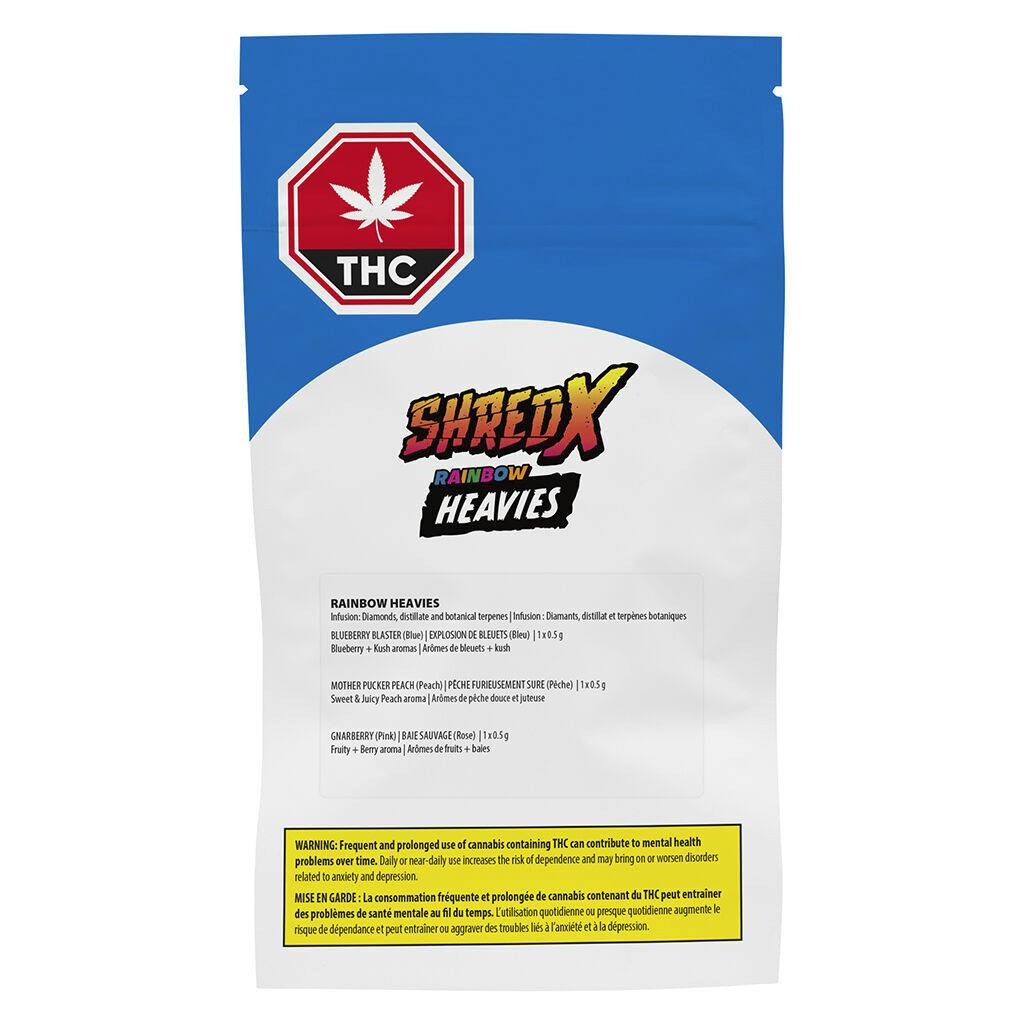 Shred x - rainbow heavies diamond & disty infused pre-roll - 3x0. 5g-0
