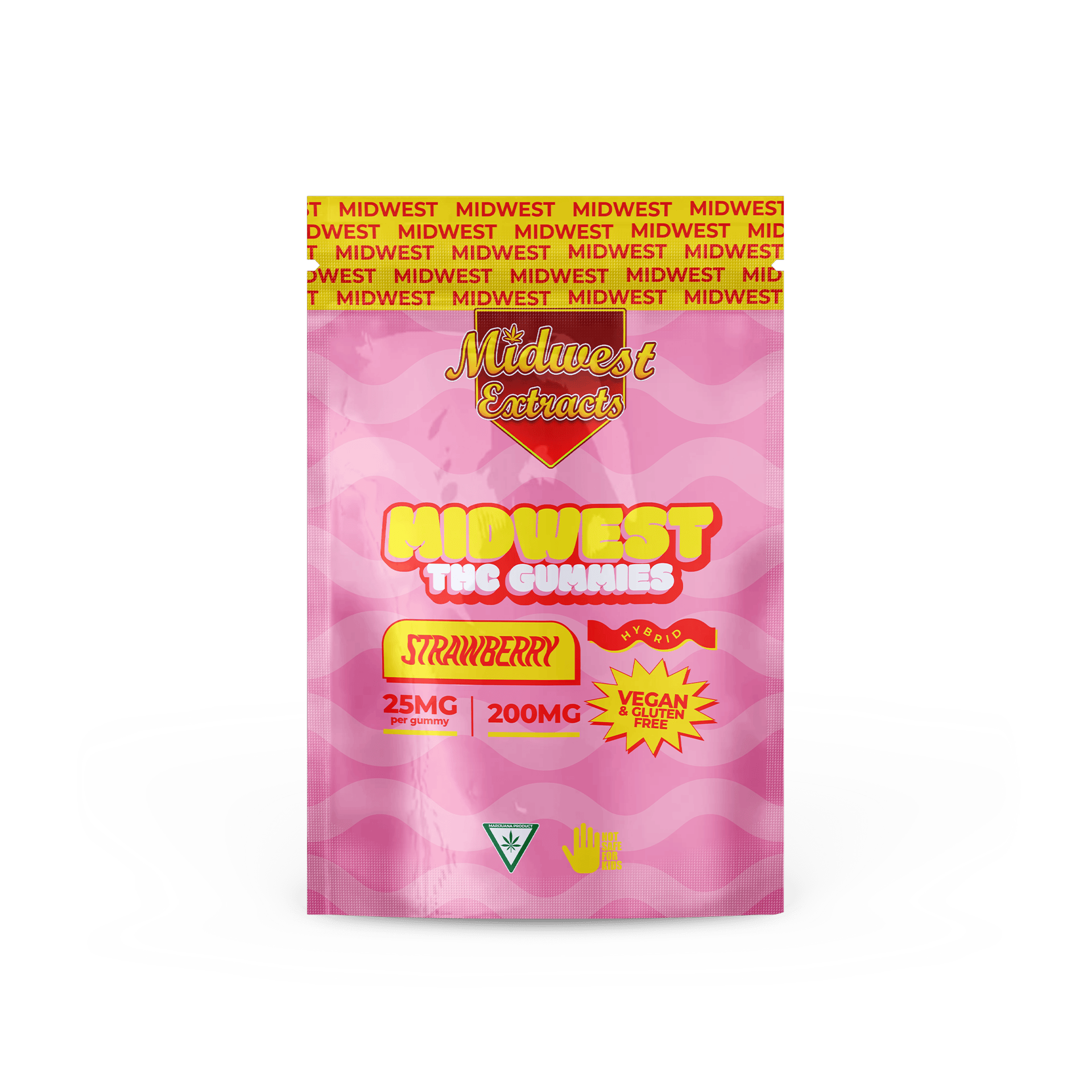 Strawberry 200mg Vegan Gummies (8 pcs) by Midwest Extracts – Edibles at Gatsby Cannabis
