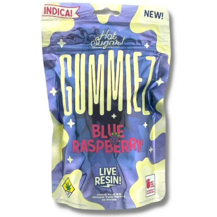 Blue Raspberry Live Resin Gummiez - Indica | 10pk | (100mg) at