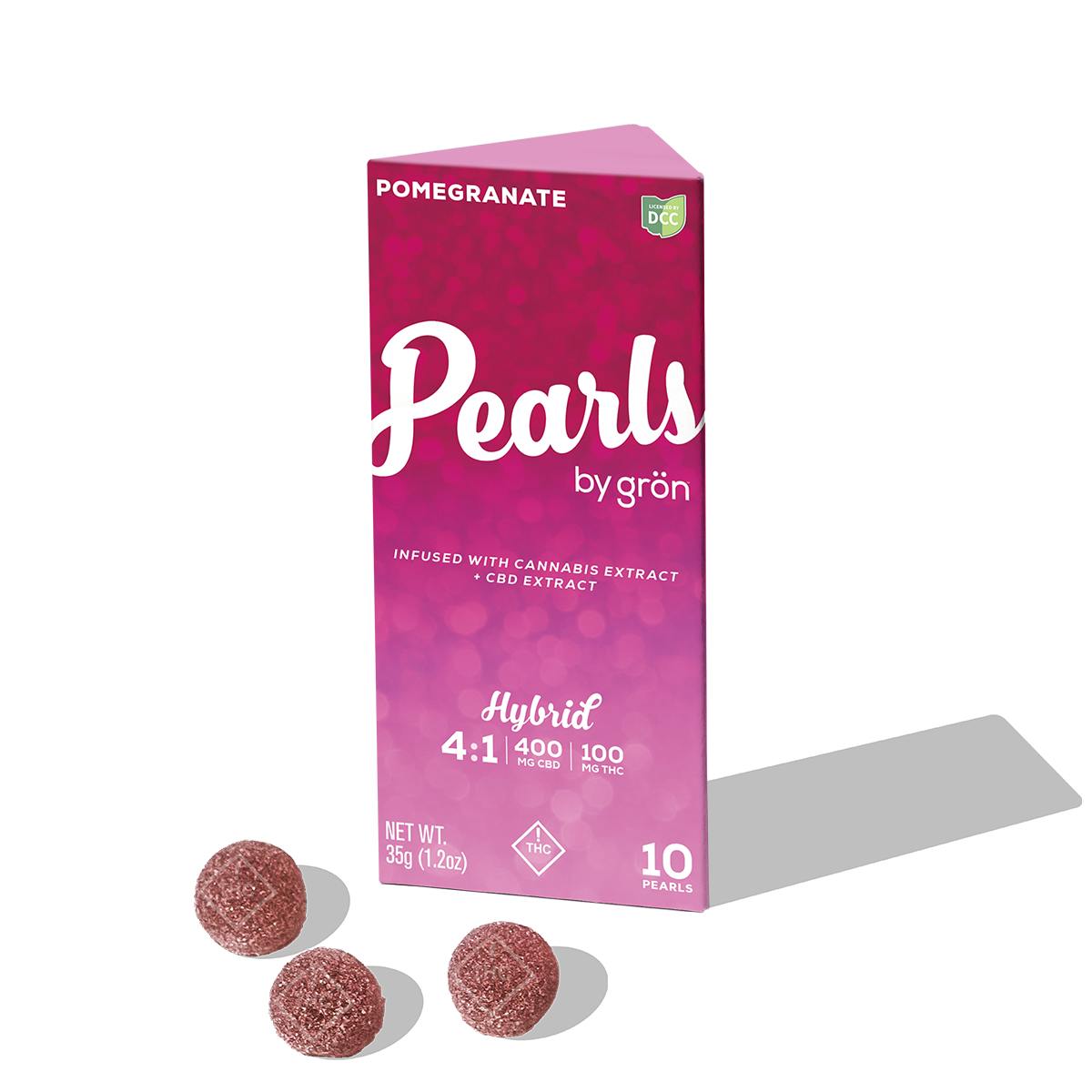 Photo of Pomegranate 4:1 CBD:THC Pearls 100mg (H) | 10pk