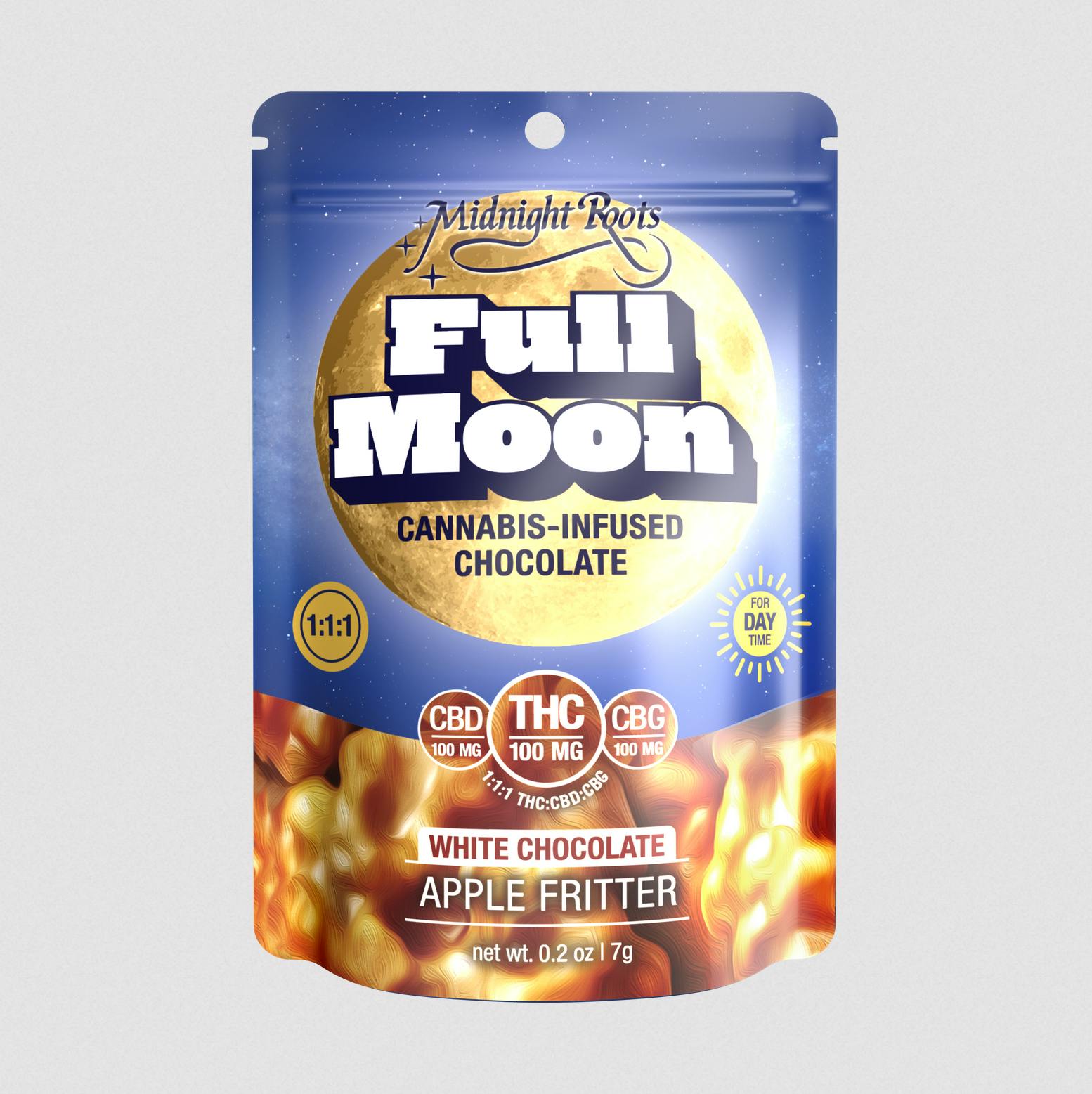 Product: Midnight Roots | Full Moon 1:1:1 100mg Apple Fritter Chocolate Round