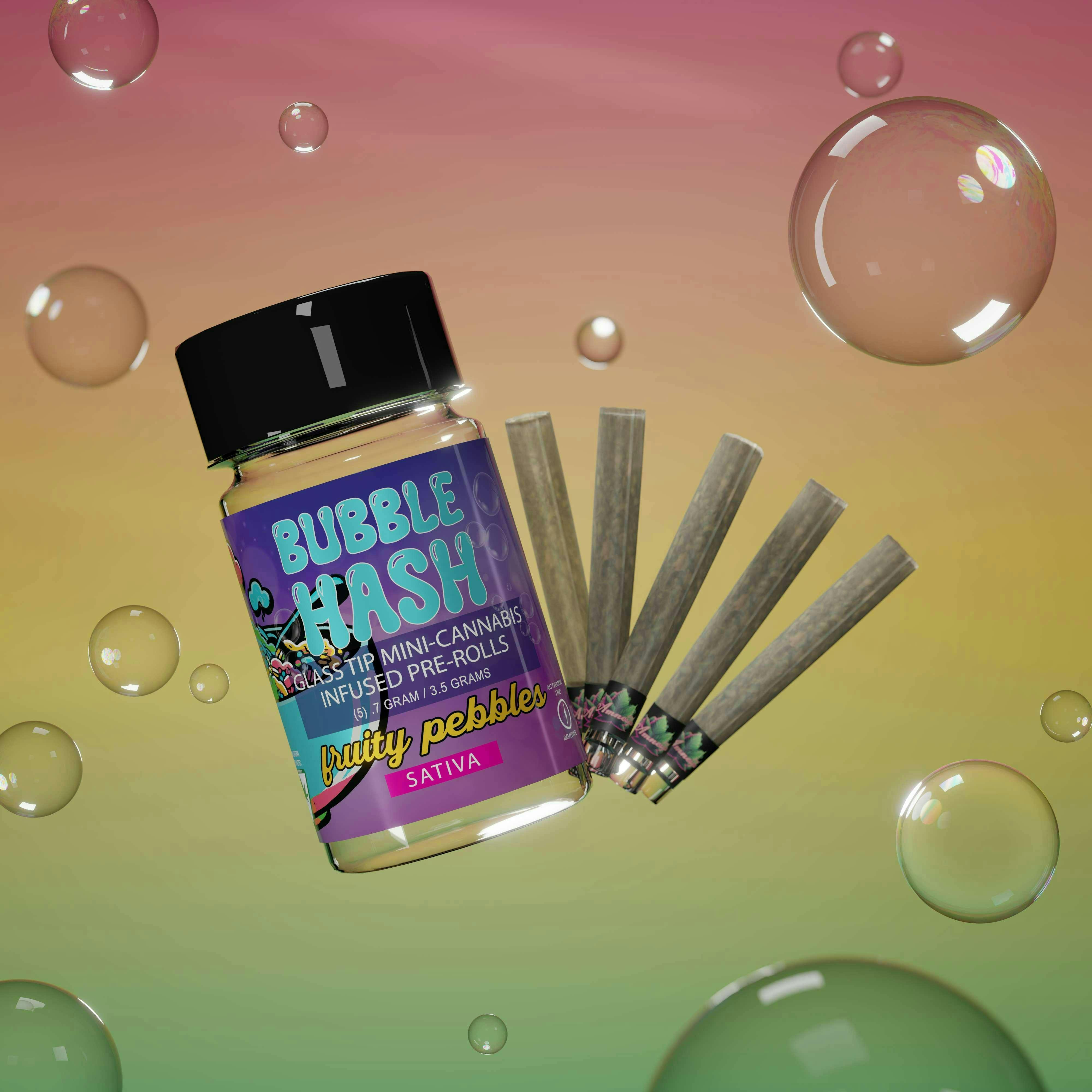 Amnesia | Fruity Pebbles | 3.5G (5x.7G) Bubble Hash Infused Pre-Roll Multipack