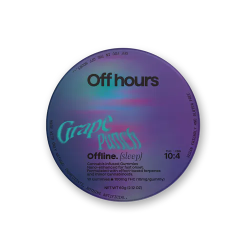 OFF HOURS | OFFLINE GRAPE PUNCH GUMMIES 10:4 THC + CBN | 100MG-active