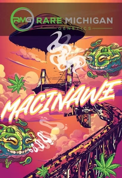 Product: RARE MICHIGAN GENETICS | MACINAWE | PRE-ROLLS | 10 x 5G | HYBRID